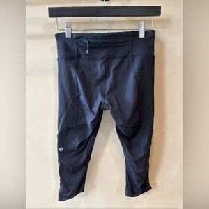 Lululemon Run For Your Life Crop Leggings Black Women's Size 6